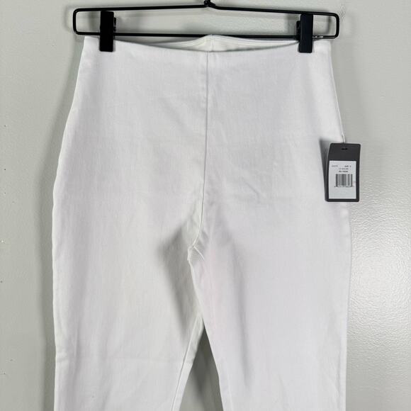 NWT Lysse White Scallop Hem Denim Cropped Pants Mid Rise Bofy Fit Womens Size S - Picture 3 of 11